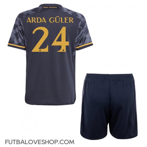 Dres Real Madrid Arda Guler #24 Preč pre deti 2023-24 Krátky Rukáv (+ trenírky)